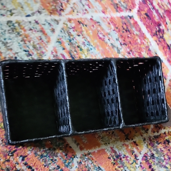 NWT black woven small storage basket - Picture 6 of 11